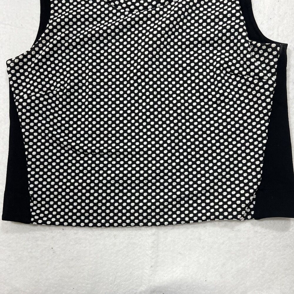 Banana Republic Women's XS Black & White Sleeveless Polka Dot Zip Up Crop Top - Picture 5 of 12